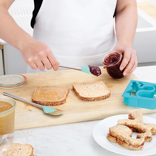 Tovolo Silicone Mini Spatula and Spoonula, Stainless Handles, Aqua - color: Aqua, style: Mini Spatula & Spoonula