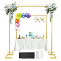 8.2FT x 8FT Square Backdrop Stand Heavy Duty Gold Wedding Arch with Clamps - color: Matte Gold