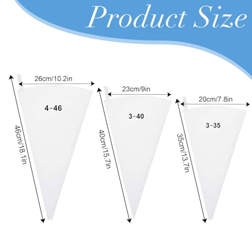 3 Pcs Pastry Bags Reusable 14,16,18 Inch Canvas Piping Bag Icing Frosting Bags Canvas Cake Decorating Bag for Cakes Dessert Cupcake Cookie Decorating