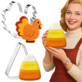 Teenyyou 2pcs Extra Large 8" Thanksgiving Cookie Cutter, Candy Corn, Turkey - style: Candy Corn and Turkey