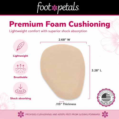 Foot Petals Ball of Foot Cushions, Metatarsal Pad, Lasting Comfort Relief, Prevent Toe Sliding, Overhang, Women's Heels - color: Khaki, style: 1 pair