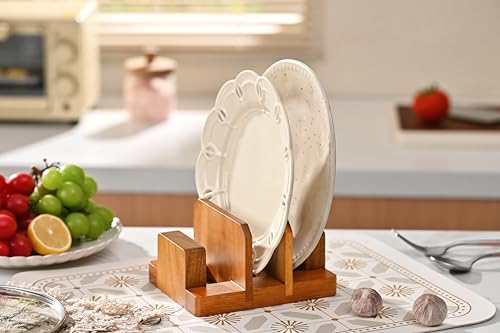 Fox Run Acacia Wood Cutting Board Holder, 3 Slot Cutting Board Organizer
