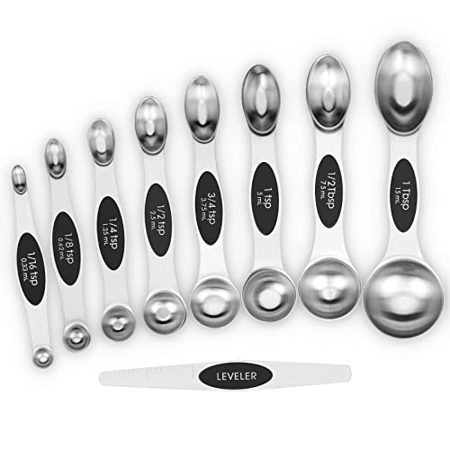 Aovchei 9 PCS Black Magnetic Measuring Spoons Set - size: 9pcs-black