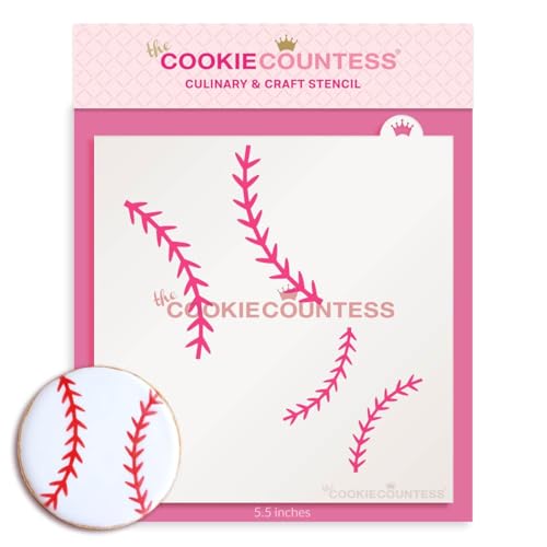 The Cookie Countess Baseball Stitches Stencil