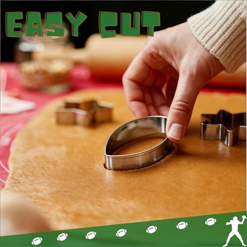 Football Cookie Cutter, Stainless Steel Oval Baking Tool - style: Football-2