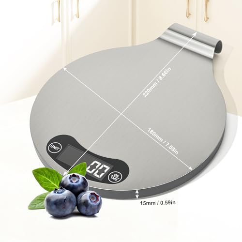 Waterproof IPX6 Kitchen Scale, 0.1 g/0.01 oz High Precision, 5 kg/11 lbs, Digital Scale with Backlight, Stainless Steel Weighing Platform, for Food, Cooking, Baking, Weight Loss