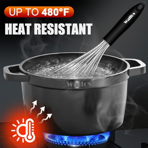 Stainless Steel Wire Whisk Set - 3 Packs Balloon Whisk, Thick Wire Whisk ＆ Strong Handles, Egg Frother for Cooking, Blending, Whisking, Beating and Stirring (7"+9"+11") - size: 7+9+11 in Silver