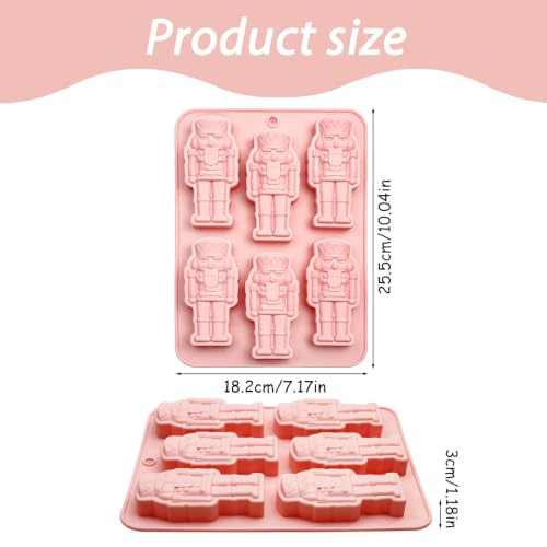 Nutcracker Silicone Mold for Chocolate Candy Christmas - color: Pink-QY402
