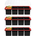 1 Cup Silicone Freezer Molds, Silicone Freezer Trays with Lid, 3-Pack - color: 1-cup,red