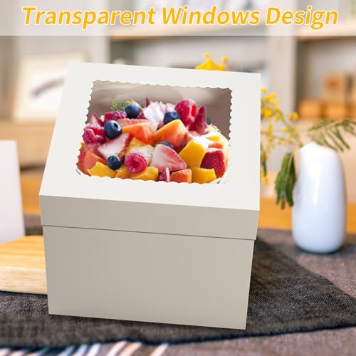 WINKIO Cake Boxes 12 inch, Cake Carrier Holder, Storage Transport Container - size: 12×12×10