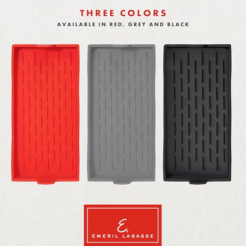 Emeril Lagasse Air Fryer Liners (4-Piece Reusable Silicone Set), Nonstick Silicone Air Fryer Oven Liners Compatible with Emeril Lagasse 25QT & 26QT Air Fryer Oven, Dishwasher Safe – Red - color: Red