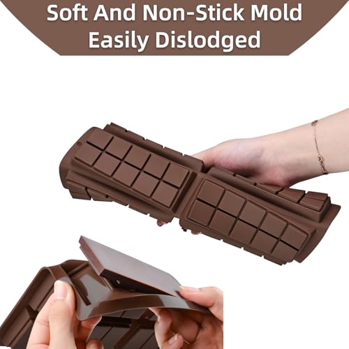 Chocolate Molds Silicone, Non-Stick Chocolate Bar Mold, 3PCS Food Grade Silicone Mold, Suitable for Making Holiday Candies, Snacks, and Chocolate Molds - size: 3PCS modls