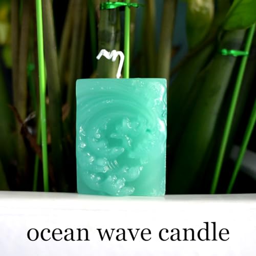 Ocean Wave Soap Molds, Square Sea Waves Silicone Mold 4-Cavity - color: Ocean Wave Soap