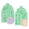 KALAIEN 2 PCS Pearl Bubbles Ball Fondant Molds, Pearl Borders Silicone Mold - color: Rabbit+Flower