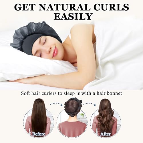 Gwabee Velvet Heatless Curls Overnight Hair Curlers to Sleep In - color: Grey