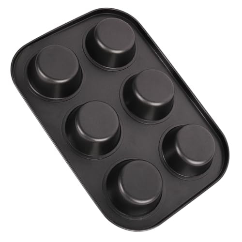 2 Packs 6-Cup Muffin Baking Pan Tin, Small Round Muffin Tin, Nonstick Cupcake Pans, Cheesecake Pans, Carbon Steel, Black - color: Black, size: 6 Cavity Muffin,2 PCS