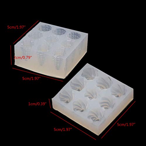 W-LOVE Mini Size Ice Cream Cone Keychain Resin Molds Popsicles Food Play Pendant Mold Silicone Baking Set, Transparent