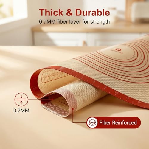 Non-slip Silicone Pastry Baking Mat 32''x 24'' Extra Large for Pastry Bread - size: 32"L x 24"W