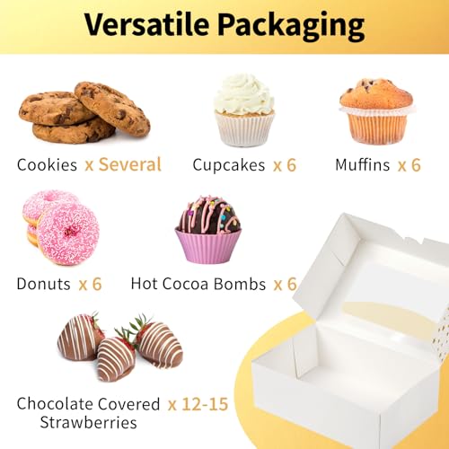 Ocmoiy 12 PCS Christmas Cookie Boxes for Gift Giving, 9x6x3 Inch