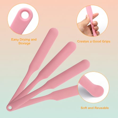 Palksky 4PCS Pink Measuring Cups with 1 Cup & 1.5 Cup & Jar Spatulas - size: Pink Jar Spatulas*4 + 1 Cup*2+1.5 Cup*2
