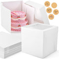12Pcs Cake Boxes, 12x12x12 Inches Tall Cake Boxes with Window, White - color: White, size: 12x12x12inch