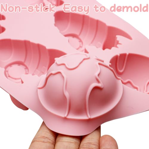 6-Cavity Space Theme Silicone Molds, 2 Pack - color: Pink-XY084