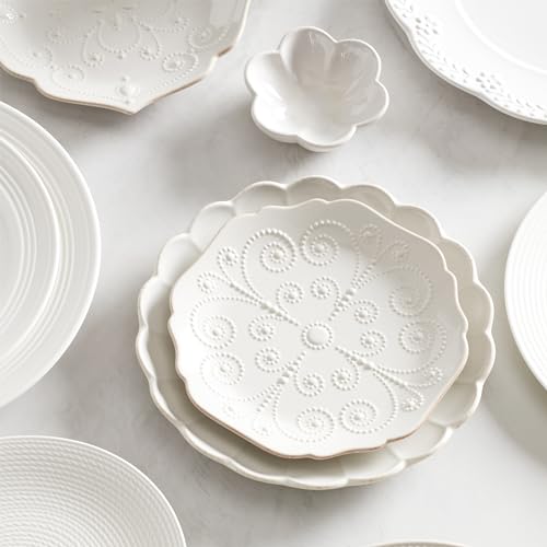 Lenox French Perle Scallop White Stoneware 18-Piece Dinnerware Set for 6 - color: White, style: 18-Piece Dinnerware Set