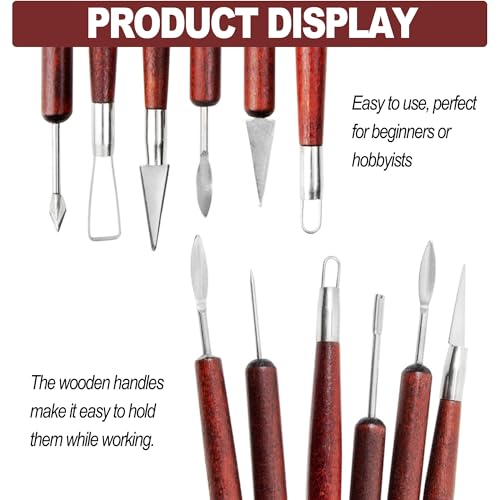LINPHCEY 6-Piece Clay Sculpting Tools Set Perfect for Polymer Air Dry Modeling Clay Beginners & Professionals Ideal for DIY Pottery & Ceramics Tools for Clay Sculpting & Crafting - color: 6PCS-SET