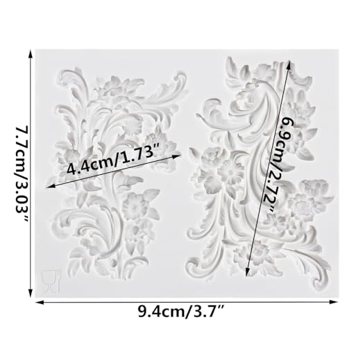 Lingzhi Baroque Fondant Mold Curlicues Scroll Lace Silicone Molds - color: Style A