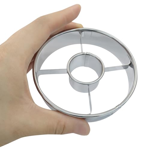 2 Pcs Stainless Steel Doughnut Cutter, 3.86" Dia Silver - size: 2 pcs