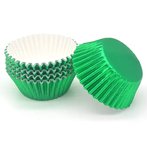 Standard Green Foil Cupcake Liners Muffin Baking Cups for Party and More, 100-Count - color: Green