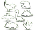 LUBTOSMN 7 Piece Dinosaur Cookie Cutters Set, Silicone Rim Baking Set