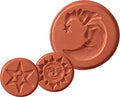 JBK Pottery Terra Cotta Cookie Stamps for Baking, Oven & Dishwasher Safe - Cookie Cutter, Molder, Stamper Press, Ideal for Cookies, Polvoron, Pastry, Shortbread, Butter Maker - Sky 2, Set of 3 Designs - size: 3 Piece Sky Set