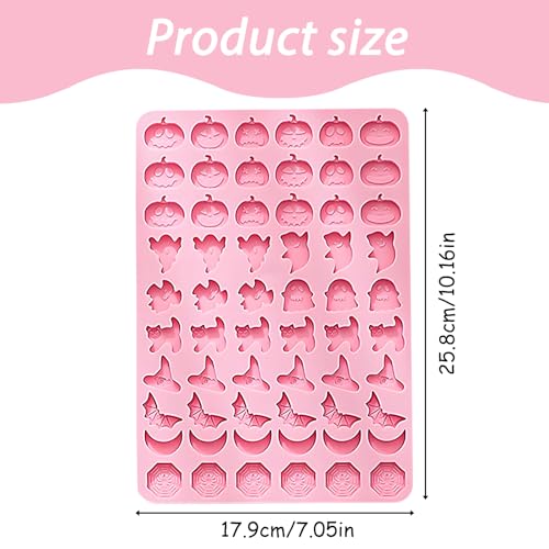 Halloween Silicone Candy Chocolate Mold with 15 Spooky Shapes - color: Pink-QY309
