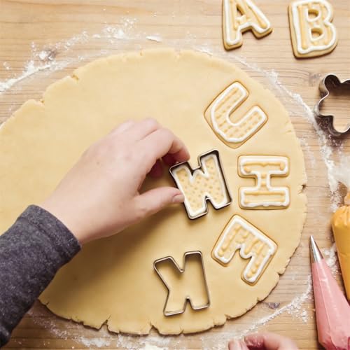 Capital Letter Alphabet Shaped Cookie Cutters Set Stainless Steel 26Pcs 3in - size: 3-Inch