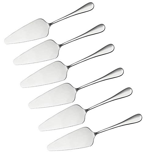 Pack of 6 Stainless Steel Pizza Pie Cake Server Pie Cake Serving Set, Pie Cake Pizza Shovel Cutter (silver) - color: Silver