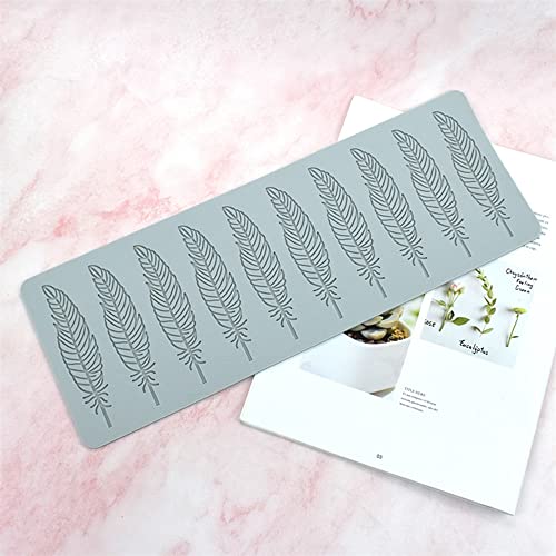 Chocolate Silicone Molds 3D Hollow Feather Leaf Fondant Mold Geometric Shaped Candy Mold Cupcake Cake Topper Sugar Craft Cake Decoration (D_15.32 * 5.6 * 0.12inch) - size: D_15.32*5.6*0.12inch