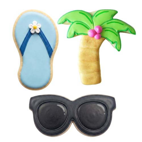 Ann Clark Summer Beach Cookie Cutters Set of 3, Made in USA - style: 3-Pc. Tropical