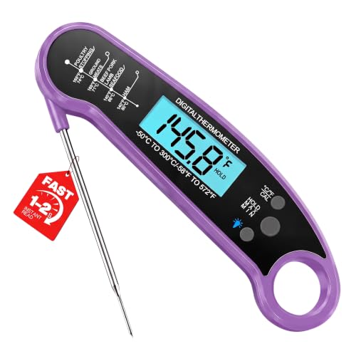 Meat Thermometer Digital, Instant Read, Food, Cooking, Grilling - color: Purple