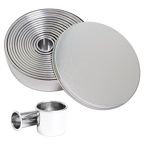 Alimat PluS 14 PCS Circle Cookie Cutters, Round Biscuit Cutter Set(Silver) - size: 14 Pack, Round Shape