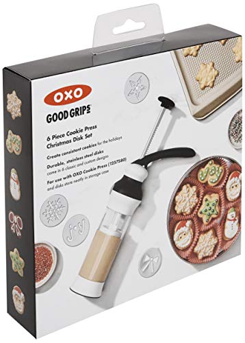 OXO Good Grips Cookie Press Holiday Disk Set, Metallic