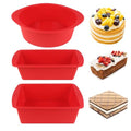 Silicone Baking Pans Sets - Nonstick Silicone Bakeware Set with Bread Loaf Pan, Square/Round Cake Pan - Oven & Dishwasher Safe - color: Red-Round+Square+Loaf