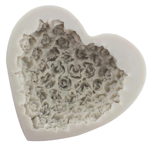 3D Rose Flower Silicone Molds Heart Fondant Candy Mold - color: Style D