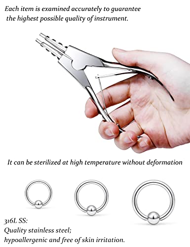 Vsnnsns 9 Style 316L Surgical Steel Body Piercing Tools Kit Piercing Clamps Forceps Use for Nose Septum Lip Tongue Eyebrow Belly Rings Ear Dermal Piercing Jewelry Kit Tools - color: Style 6, Opening Piercing Clamps Forceps