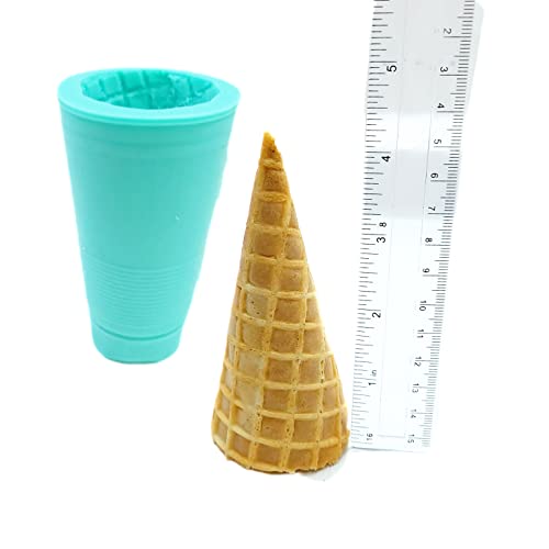 Waffle cone silicone mold ice cream cone mold 3D Ice cream cone mold wax melt mold realistic ice cream NC059