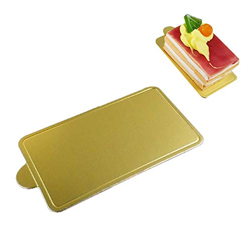 100-Pack Mini Cake Base Boards, Gold Mousse Cake Cardboard Set