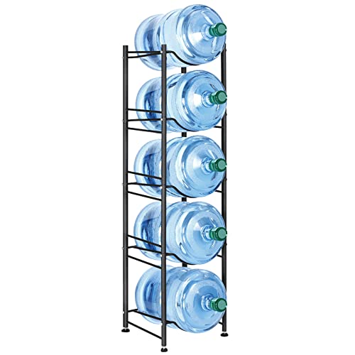 MOOACE 5 Gallon Water Jug Holder, 5 Tier Water Cooler Jug Rack, Black - color: Black, size: 5-Tier