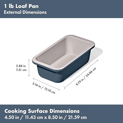 OXO Good Grips Non-Stick Pro Ceramic Coated Metal Bakeware, 1Lb Loaf Pan - color: Storm Blue, size: Loaf Pan