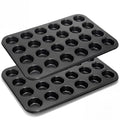 Kingrol 2 Pack Petite Mini Muffin Pan, 24-Cup Nonstick Carbon Steel Mini Cupcake Pan, Bite-Size Muffin Tin for Brownie Bites, Egg Bites, Candy and Mini Desserts