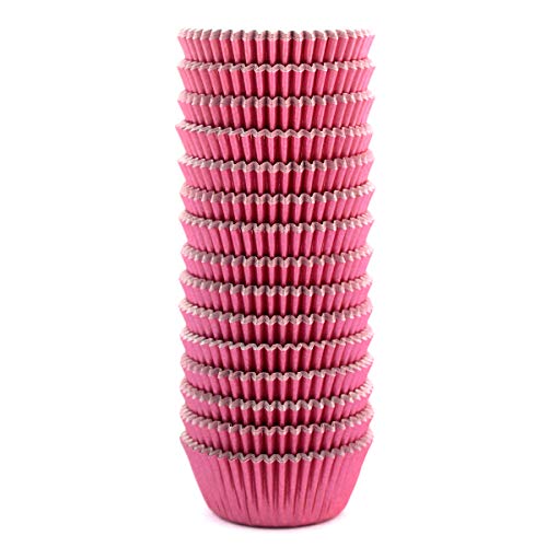 300 Pcs Mini Foil Cupcake Liners Muffin Paper Baking Cups, Pink - color: Pink